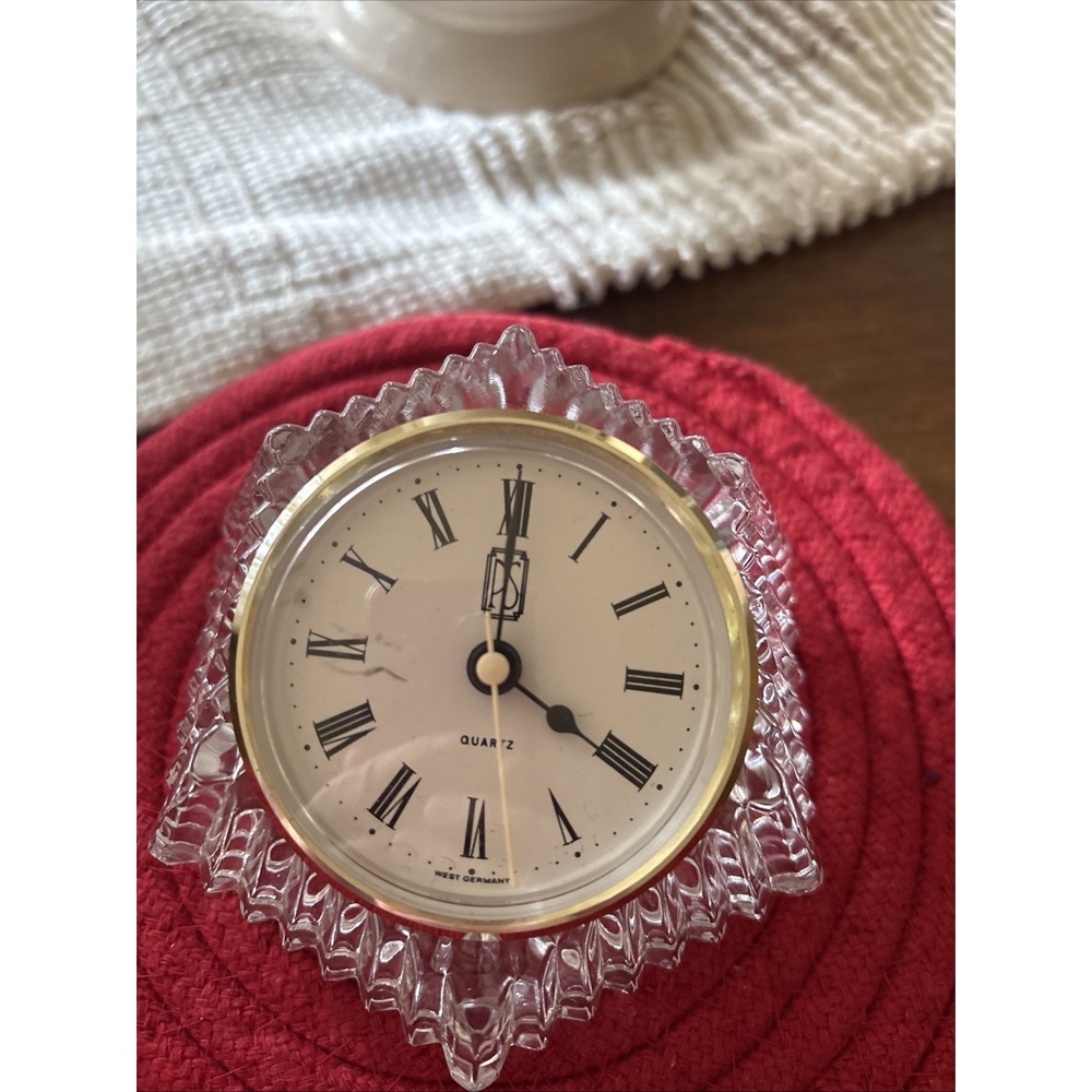 Paul Sebastian PS Quartz Fine Bavarian Crystal Desk Clock Made in West Germany.